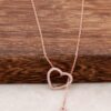 Heart and Infinity Design Rose Silver Necklace 898