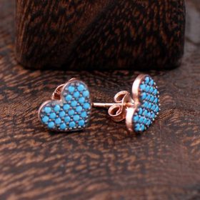 Hearted Rose Silver Earrings 2346