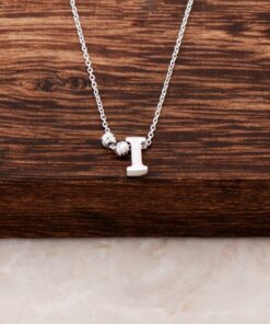 I Letter Design Silver Necklace 3813
