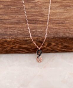 Infinity Minimal Rose Silver Necklace 4155