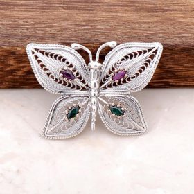 Butterfly Design Handmade Silver Brooch 286