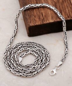 King Chain Handmade Design 60 Cm Silver Necklace 6700