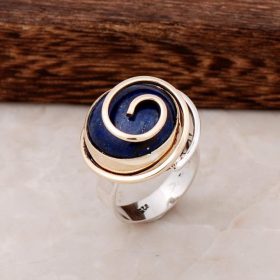 Lapis Lazuli Zirkon Design Silver Ring 2843