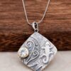 Lizard Design Silver Necklace 6511