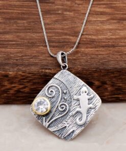 Lizard Design Silver Necklace 6511