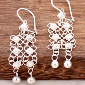 Local Discharge Cilantro Filigree Sterling Silver Earrings 1710