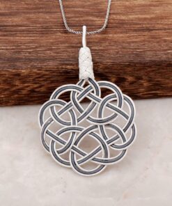Love Knot Kazaziye Engraved Silver Necklace 6305