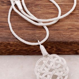 Love Knot Kazaziye Engraved Silver Necklace 6710