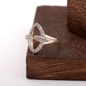 Anell de plata de disseny Marcasite Stone 2417