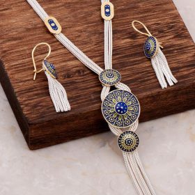 Midyat Straw Hand Knitted Silver Set 2050