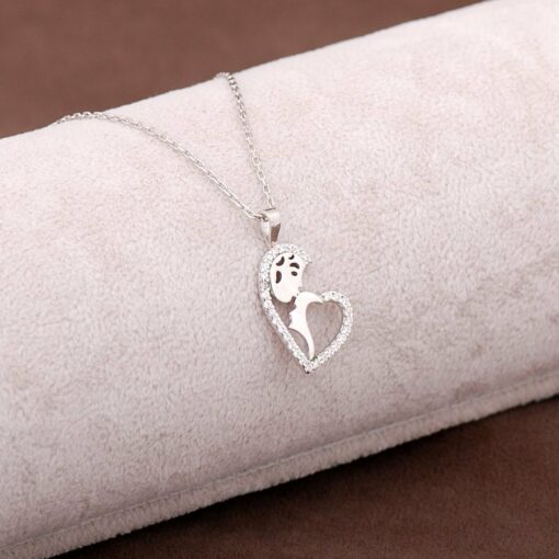 Mother Love Design Silver Necklace 2942