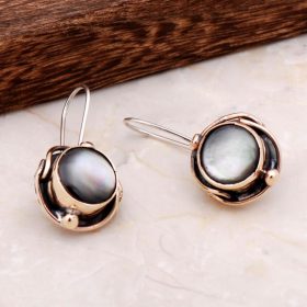 Mother of Pearl Handmade Design Silver Earrings 4891