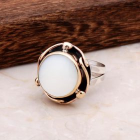 Mother of Pearl Handmade Silver Design Ring 2996