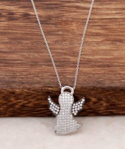 My Luck Angel Silver Necklace with Rhodium 469