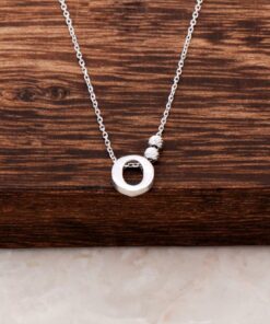 O Letter Design Silver Necklace 3827