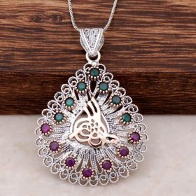 Ottoman Tugra Filigree Handmade Silver Necklace 2060