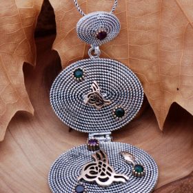 Ottoman Tugra Filigree Silver Necklace 6783