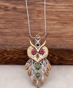 Owl Handmade Filigree Silver Necklace 950