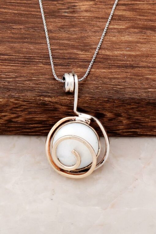 Pearl Stone Design Silver Necklace 6448