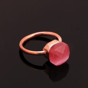 Pink Mother-of-Pearl Rose Silver Ring 1614