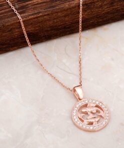 Pisces Rose Silver Necklace 6684