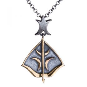Resurrection Ertuğrul Crescent Arrow Silver Arrow-Bow Necklace
