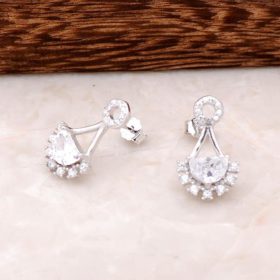 Rhodium Plated Silver Earring 2523
