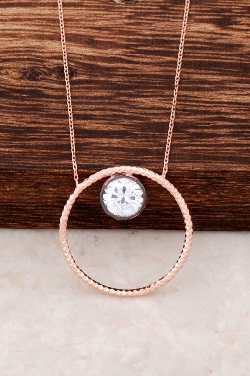 Ring Design Rose Silver Necklace 3091