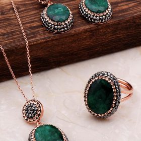 Root Emerald Rose Silver Set 2072