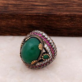 Root Emerald Sterling Silver Ring 688