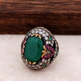 Root Emerald Sterling Silver Ring 700