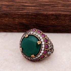 Root Emerald Sterling Silver Ring 703
