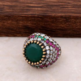 Root Emerald Sterling Silver Ring 717