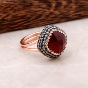Šakninis „Ruby Rose“ sidabro dizaino žiedas 2690
