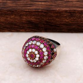 Root Ruby Stone Silver Ring 43
