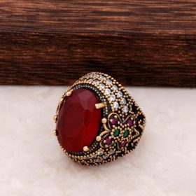 Root Ruby Stone Silver Ring 683