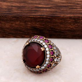 Root Ruby Stone Silver Silver Ring 707