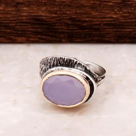 Серебряное кольцо ручной работы с розовым кварцем 2727