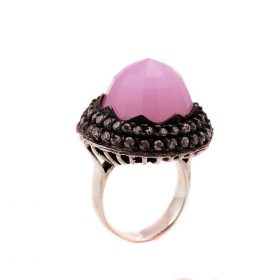 Stříbrný prsten Rose Quartz Sterling 1151