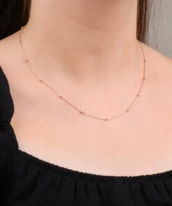 Ogrlica z verižico iz rožnatega srebra 45 cm 6618