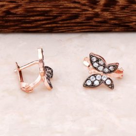 Rose Silver Butterfly Design Earring 4354