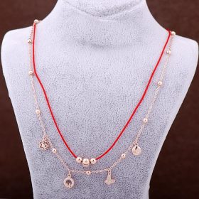 Rose Silver Choker Luck Necklace 3458