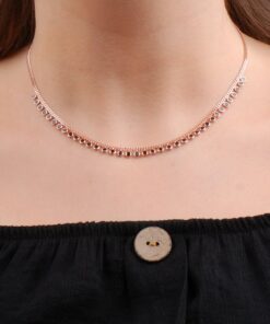 Rose Silver Choker Necklace 6571