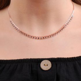 Rose Silver Choker Necklace 6571