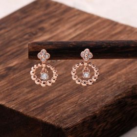 Rose Silver Dangle Ring Earrings 4839