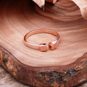 Růžový stříbrný designový prsten 2923