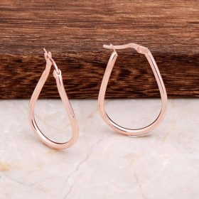 Rose Silver Design Wave Earrings 4690