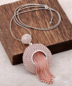 Rose Silver Filigree Wrap Design Necklace 3861