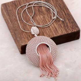 Collaret de plata de disseny de filigrana amb plata rosa 3862