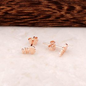 Rose Silver Fish Design Handmade Mini Earrings 4345